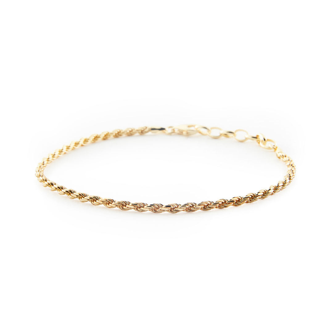 Yellow gold hot sale rope bracelet