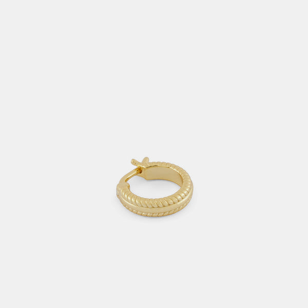 Gold Cable Hoop Earring