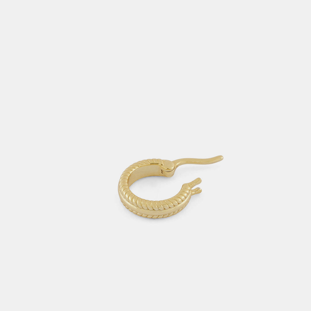 Gold Cable Hoop Earring