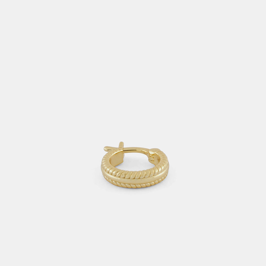 Gold Cable Hoop Earring