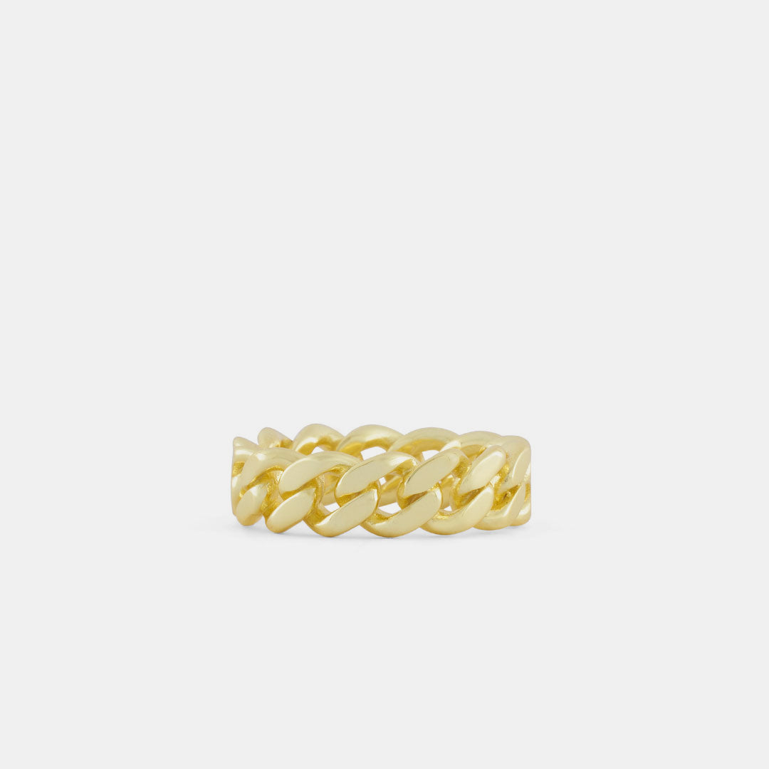 Gold Cuban Link Ring