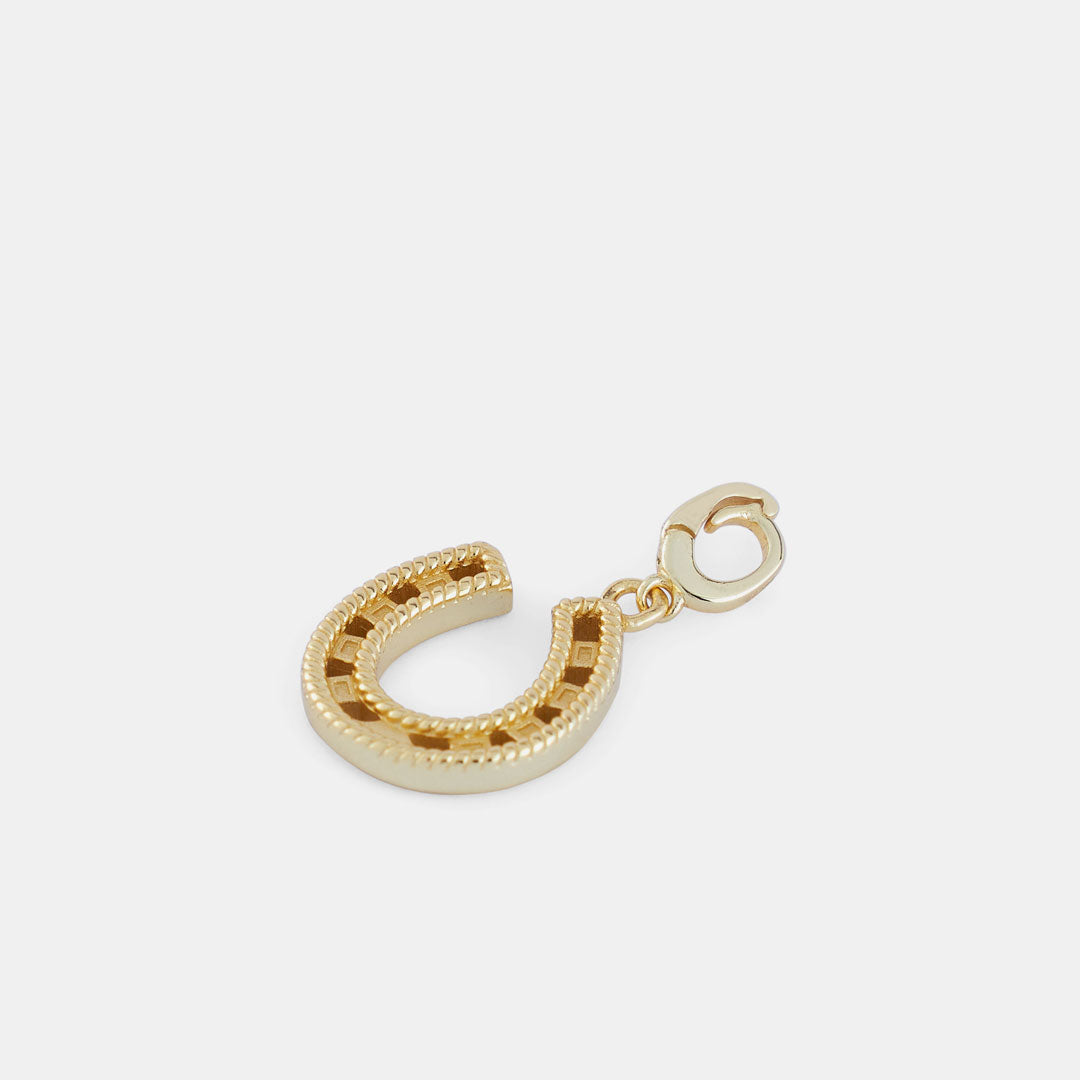 10pc horseshoe charms gold, slider beads gold, lucky charms, spacer charms,  horse shoe, gold charms, gold metal charms, bracelet charms