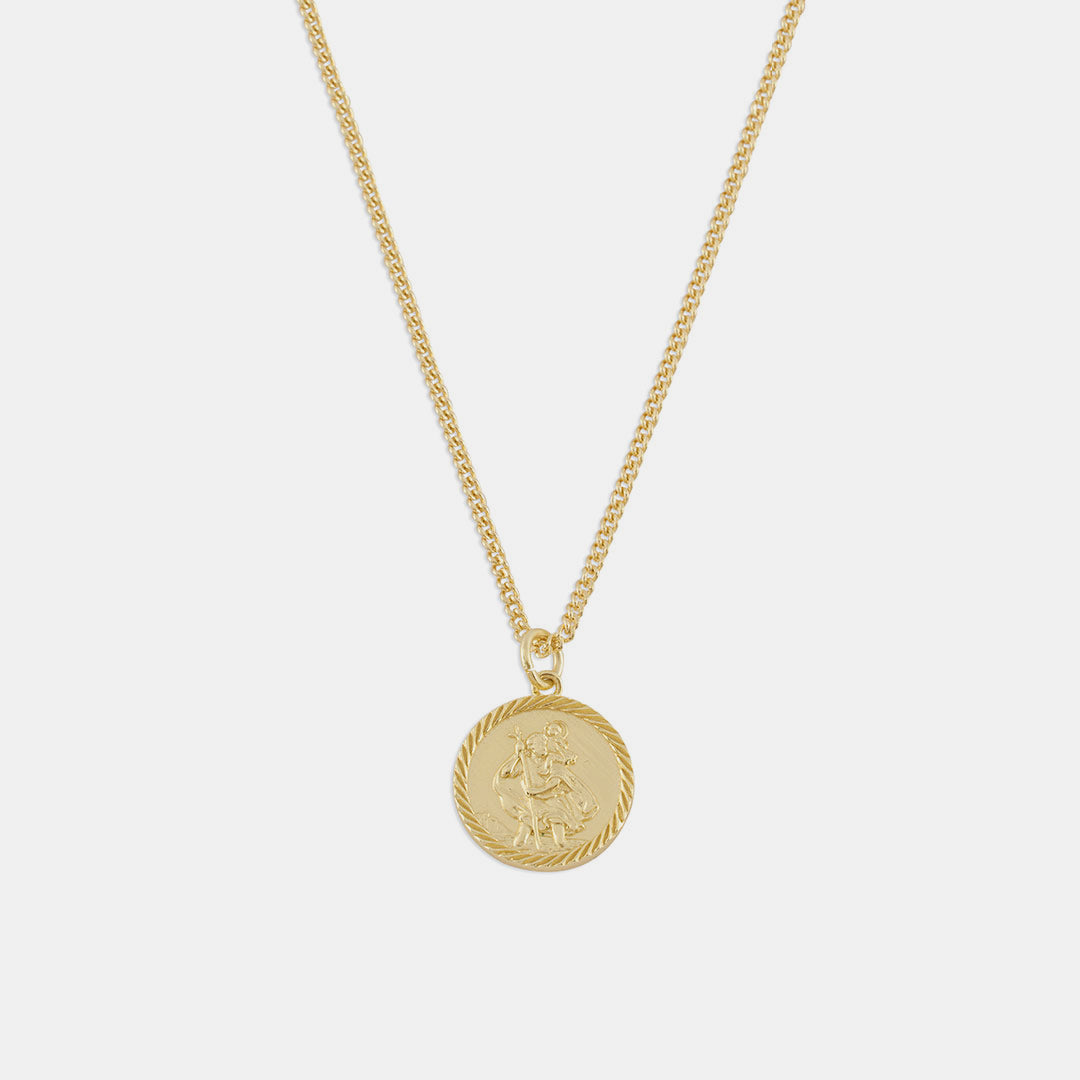 Gold St Christopher Necklace