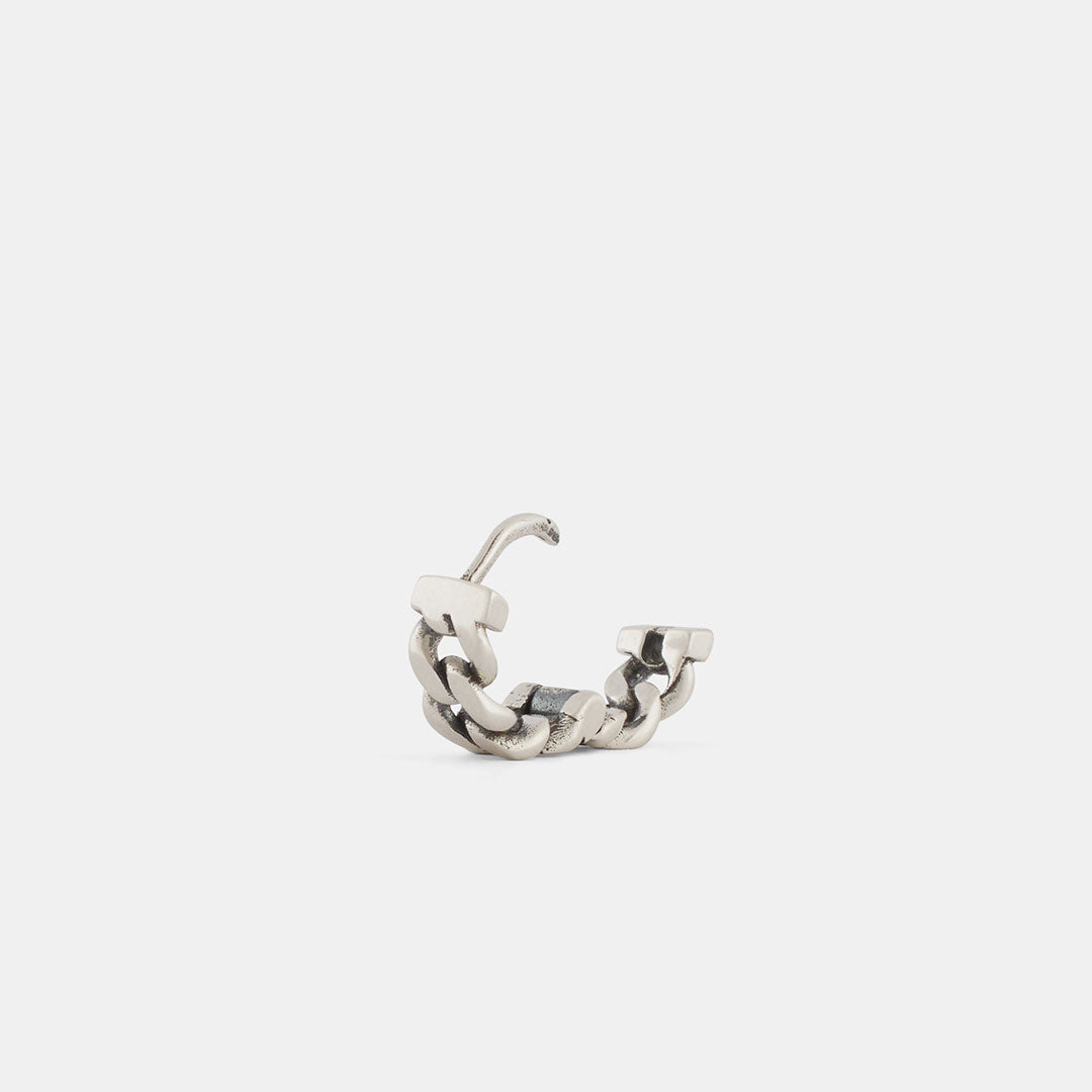 Silver Cuban Link Earring