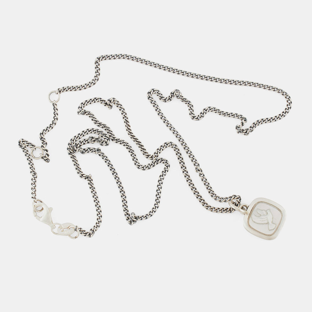 Silver Dove Cameo Necklace