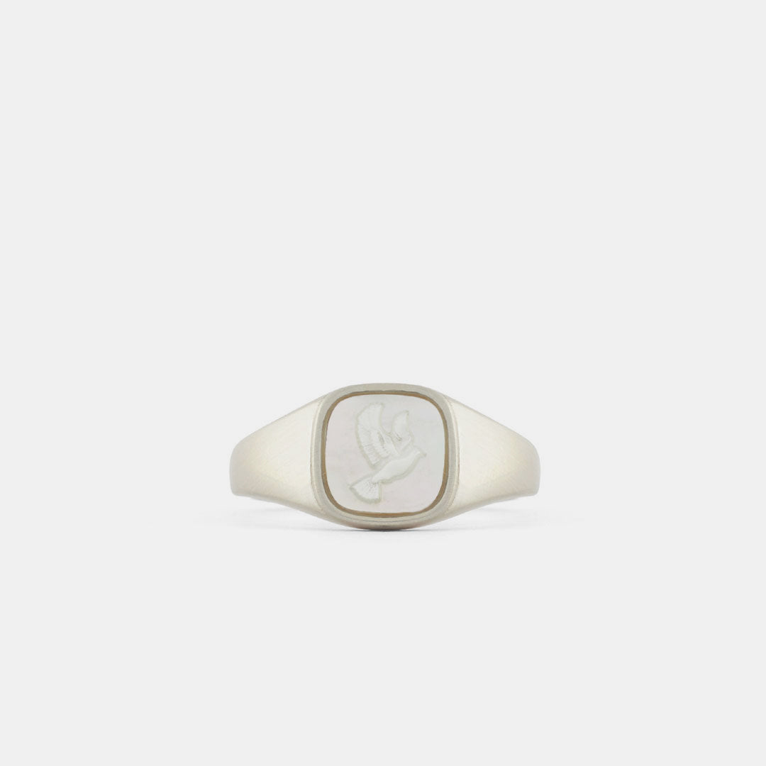 Silver Dove Cameo Ring