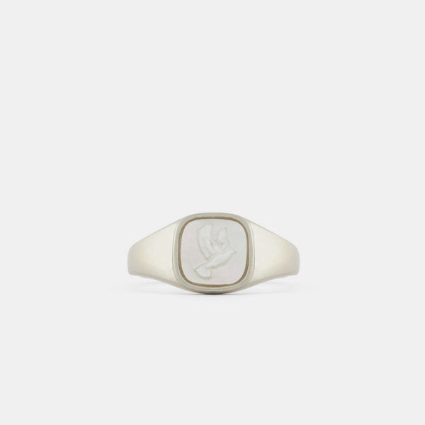 Silver Dove Cameo Ring