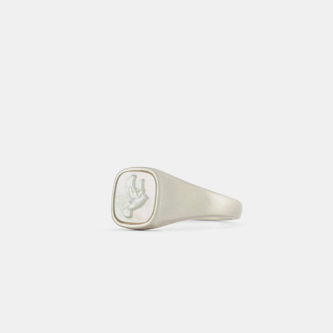 Silver Dove Cameo Ring