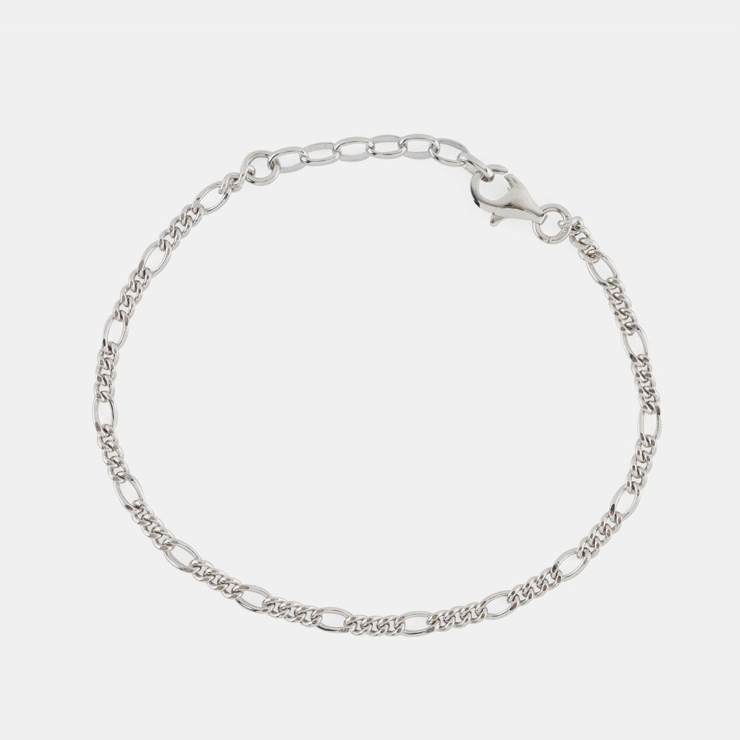 Mens silver sale figaro bracelet