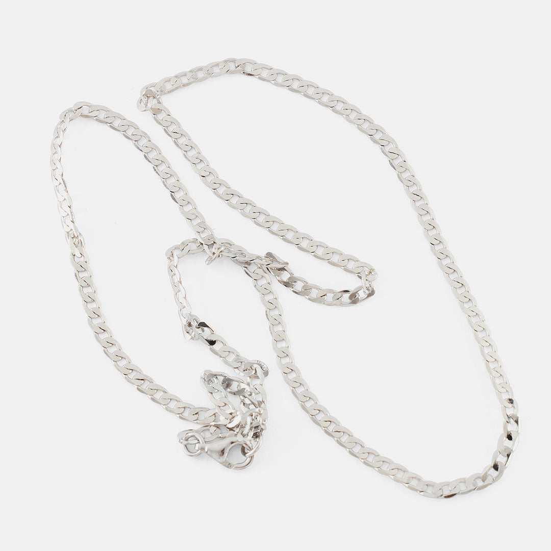 Silver Flat Cuban Chain