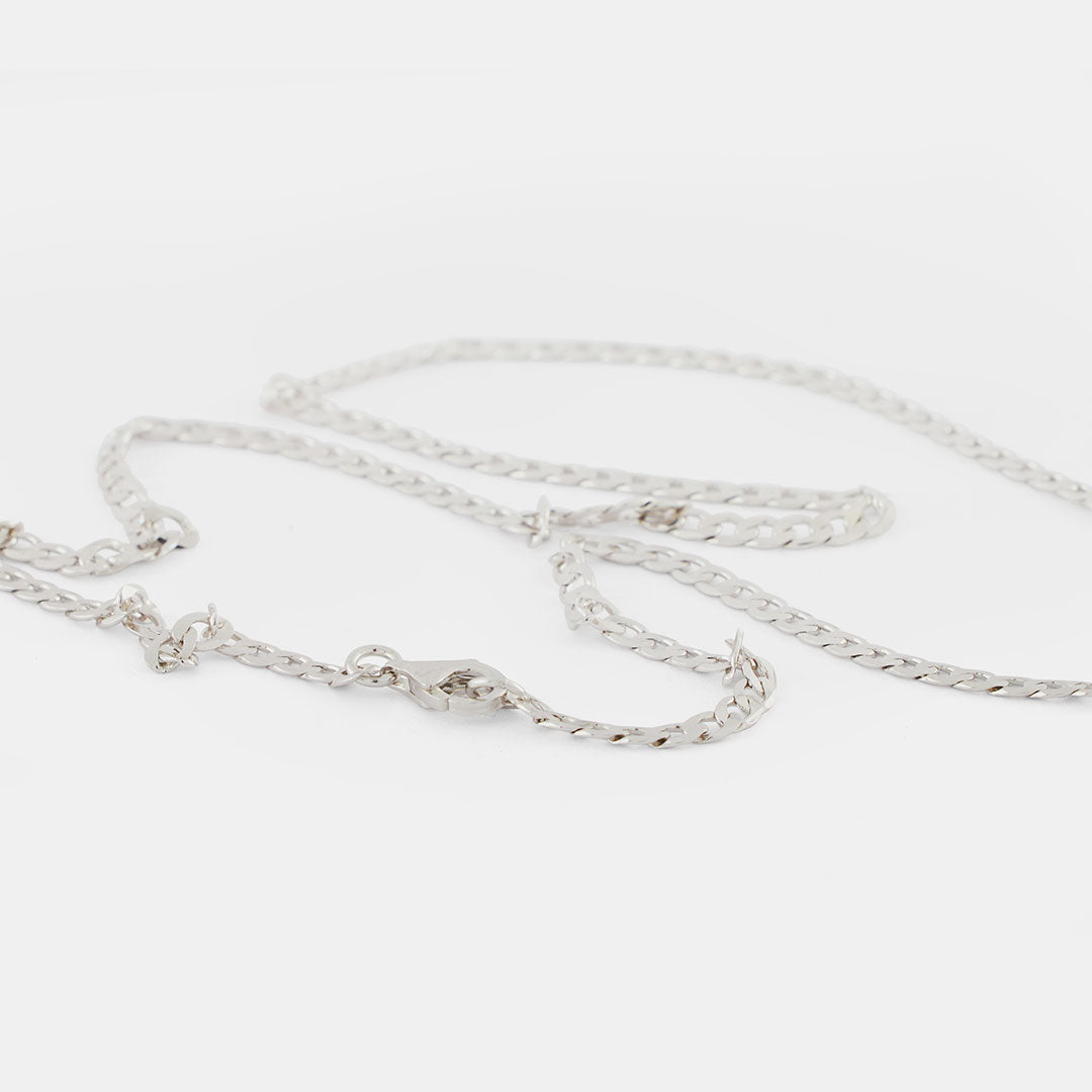 Silver Flat Cuban Chain