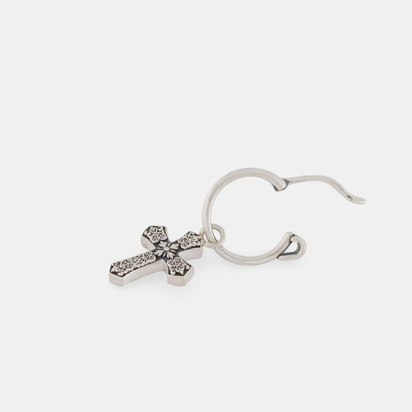 Silver Gothic Cross Earring