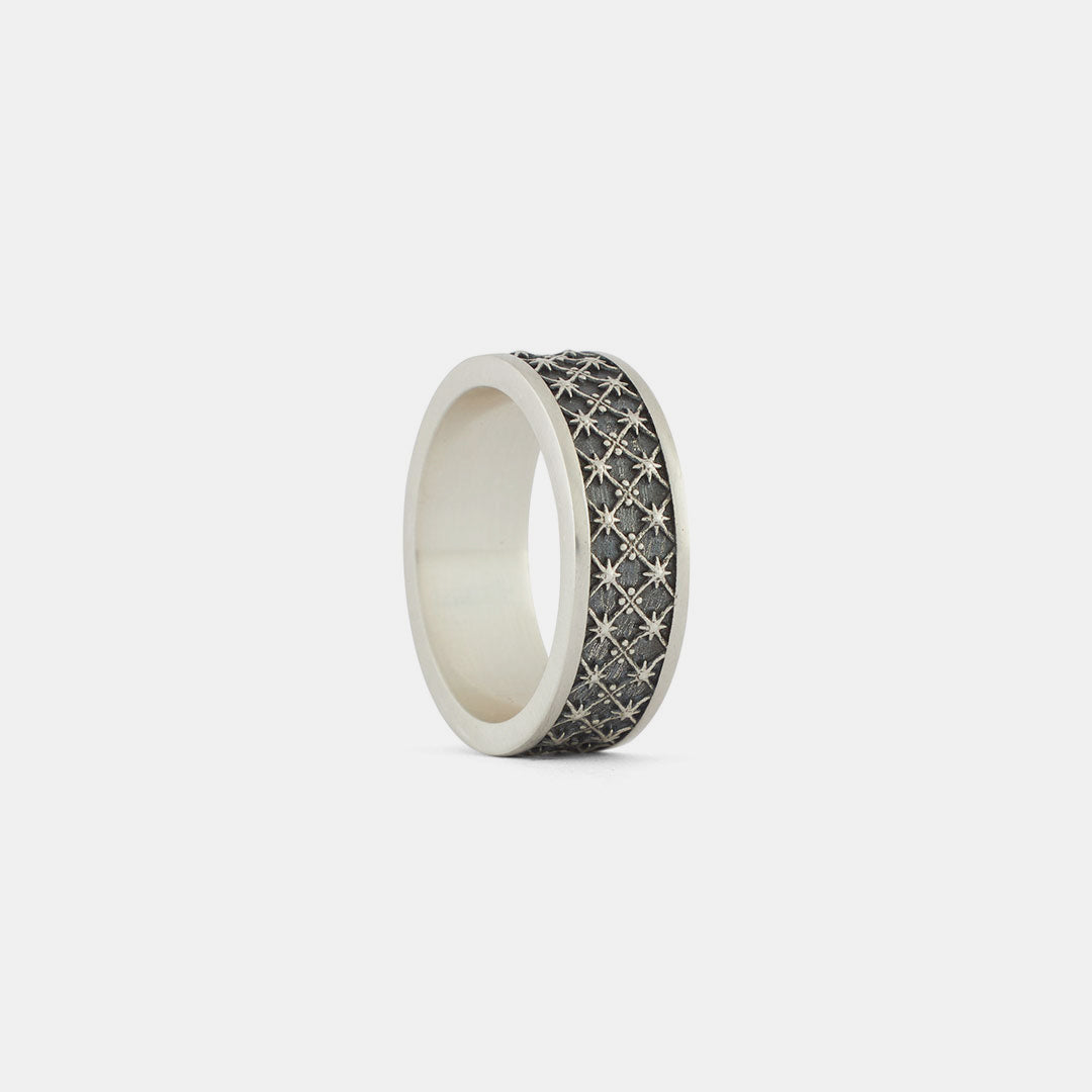 Silver Jacquard Ring