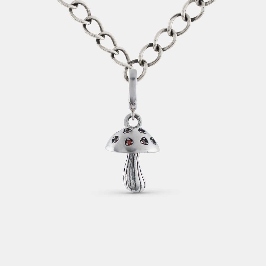 Silver Mushroom Charm