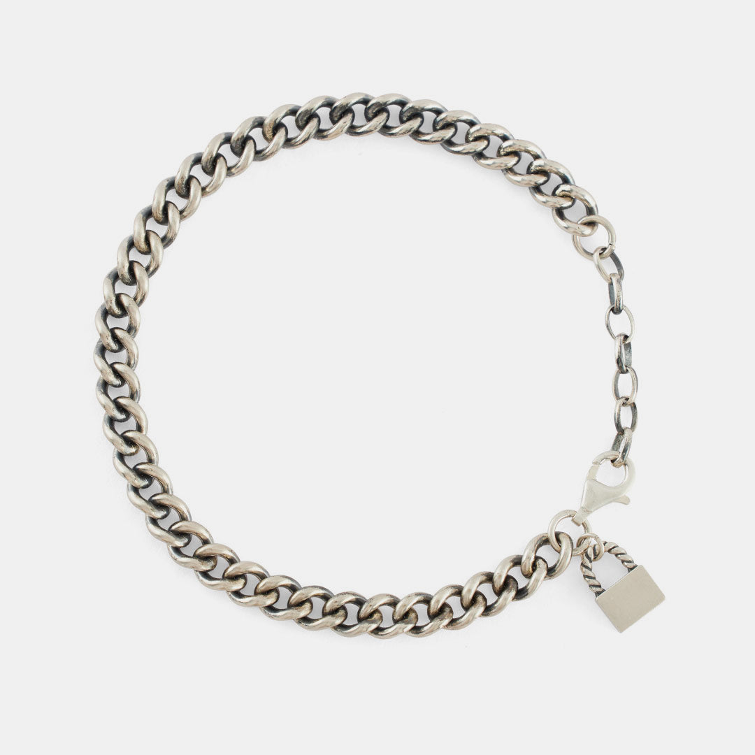 Silver Padlock Bracelet