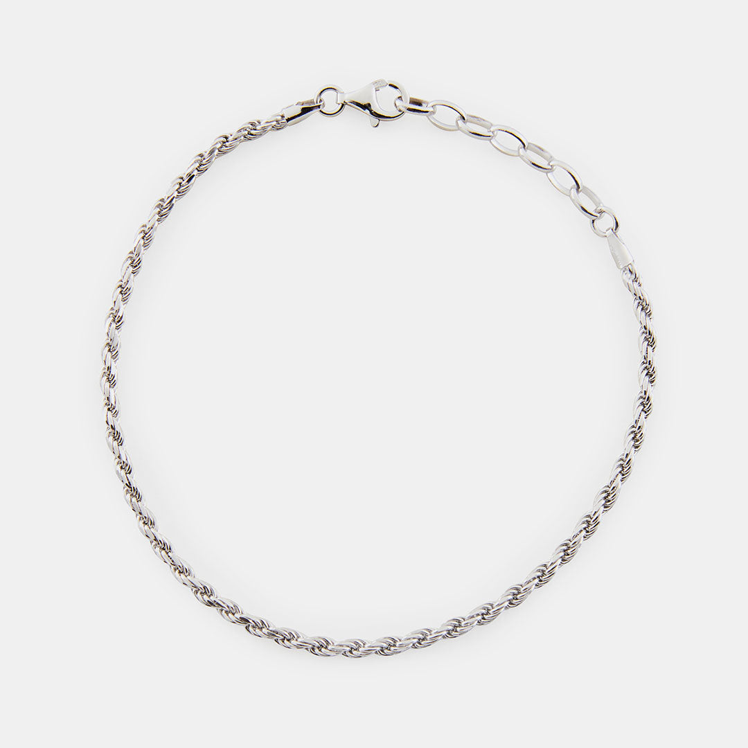 Silver rope hot sale bracelet mens