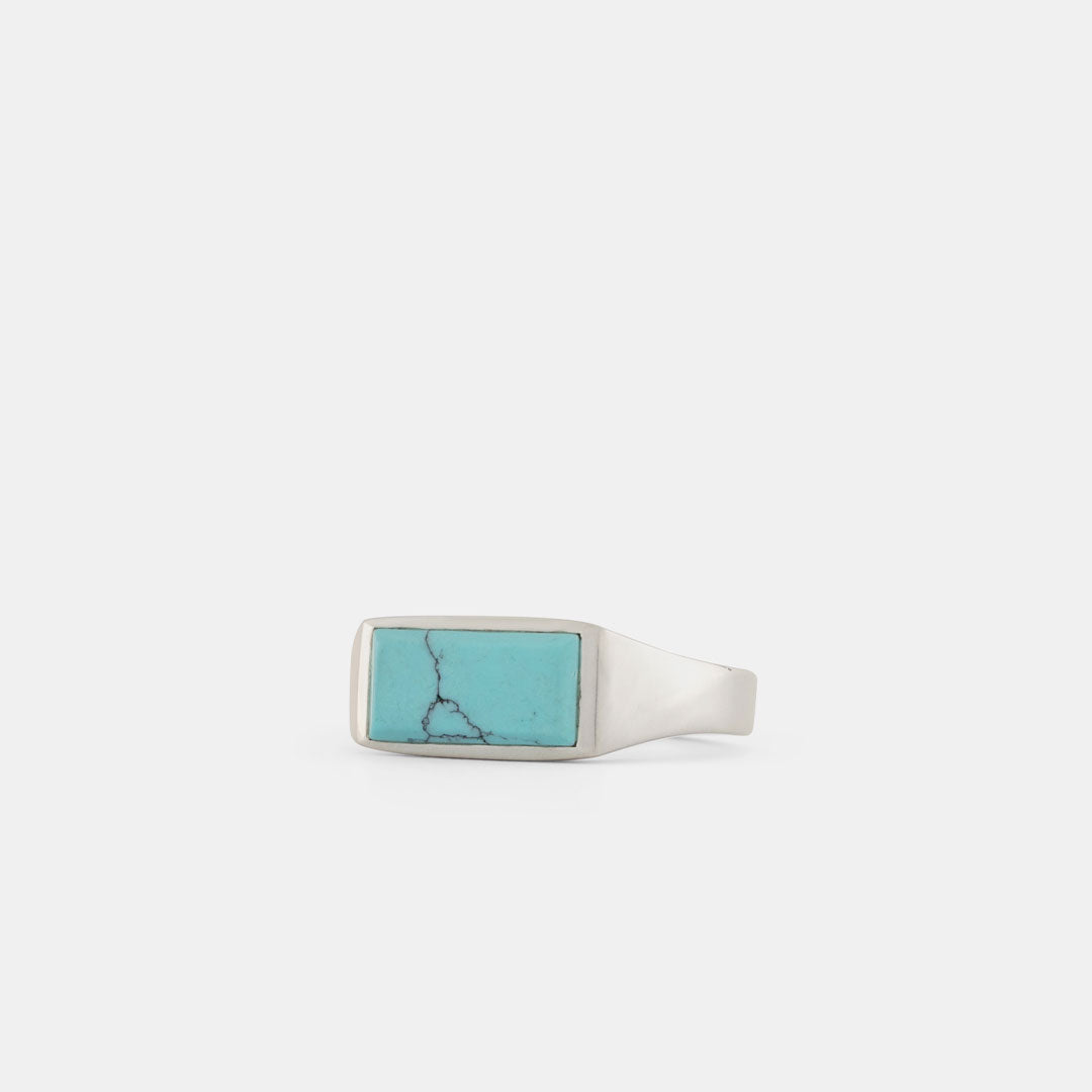 Silver Rectangle Turquoise Ring – Serge DeNimes