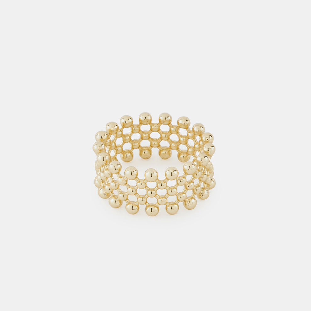 Gold Plated Silver Molecule Ring – Serge DeNimes