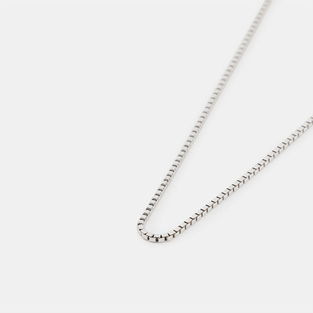 Mens white gold on sale box chain necklace