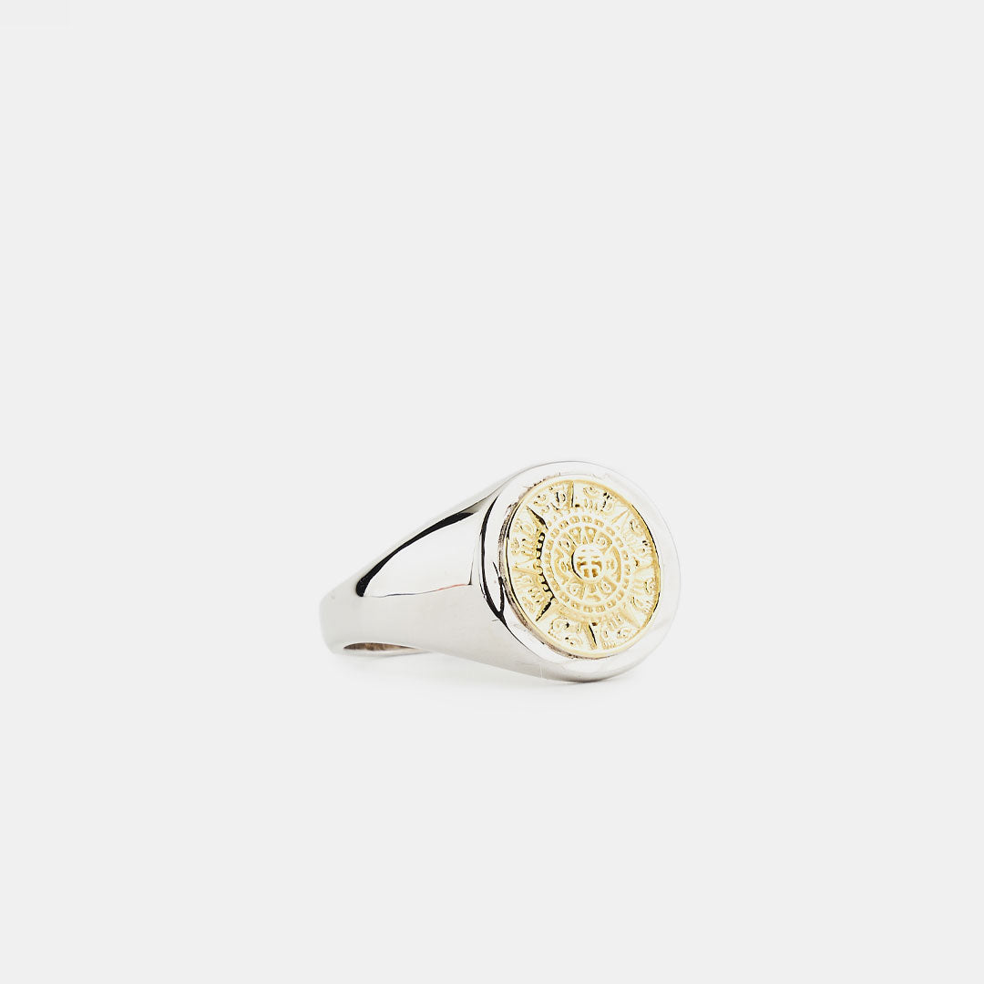 Serge Denimes Compass Gold-Tone Sterling Silver Signet Ring | Coggles