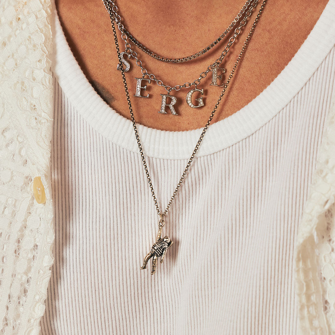 Serge DeNimes neck chain with Hercules charm in silver | ASOS