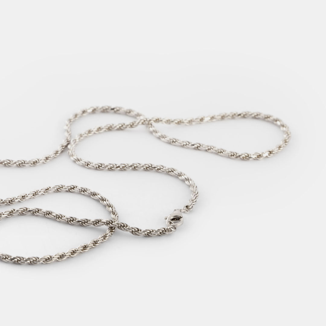 Silver hot sale rope necklace