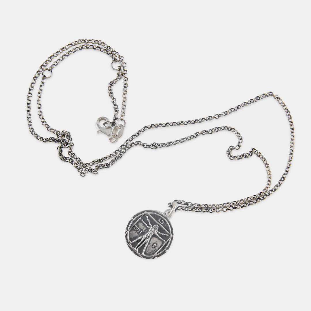 Silver Vitruvian Man Necklace – Serge DeNimes